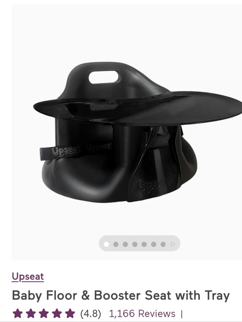 Upseat RARE- BLACK Baby Floor & Booster Seat with Tray